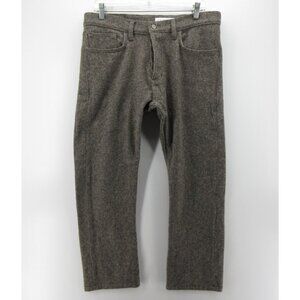 Gus tin Pants 37 Wool Tweed Trousers Straight Button Fly Cropped 37X25